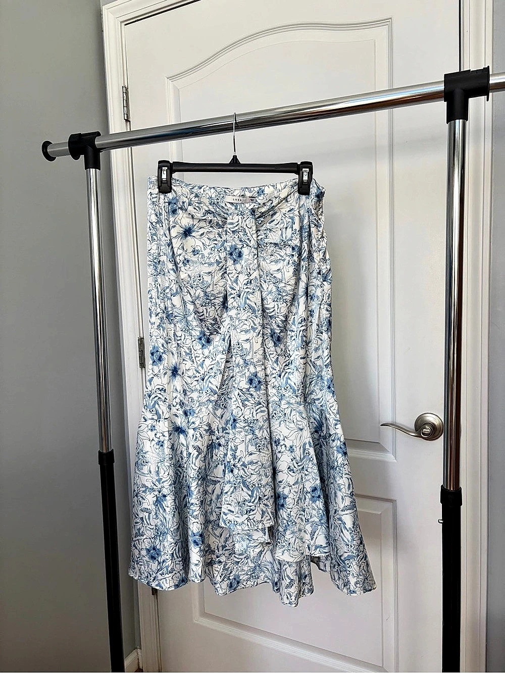 NWT Blue and White Floral Midi Skirt